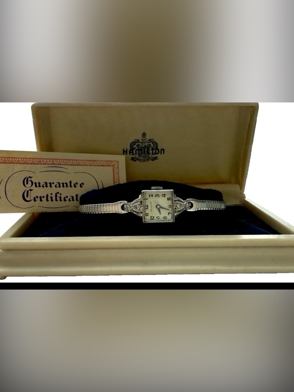 Antique 1948 Hamilton 14k Gold Diamond Bezel SERVICED Cal 911 Mechanical Watch